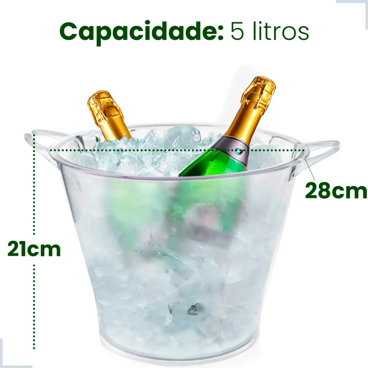 Baldes Gelo Cerveja Acrílico 5 Litros Transparente