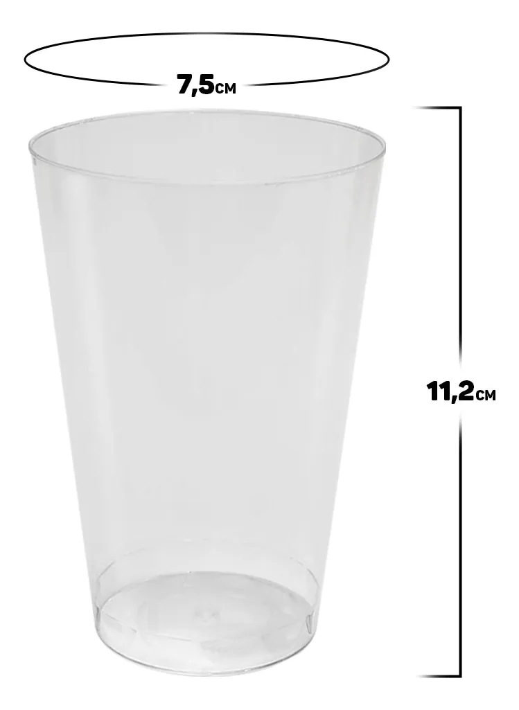 Copos Acrilico 300ml Lavável / Descartável